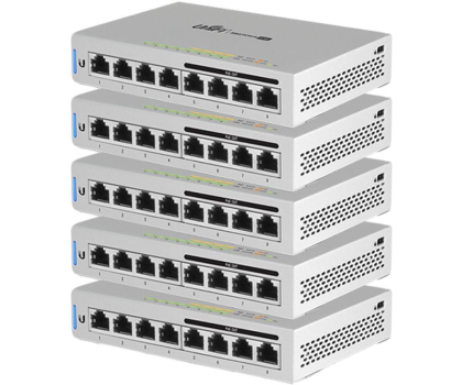 Switch UBIQUITI UniFi 8xGbE PoE 60W US-8-60W-5 5szt pakiet